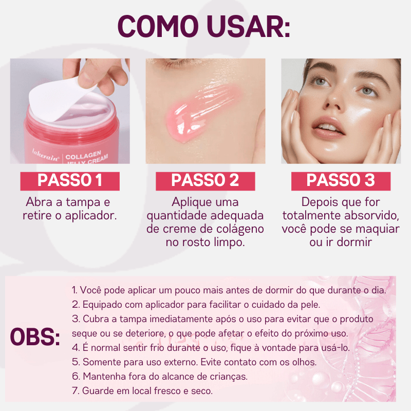 Jelly Cream - Creme de Geléia de Colágeno e Niacinamida